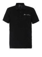 Polo in cotone con ricamo GV Signature