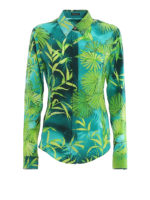 Camicia in seta con stampa piante