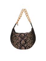 Borsa a spalla con strass multicolor