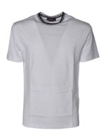 T-shirt bianca con girocollo logo