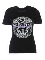 T-shirt in cotone con stampa logo medusa