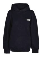 Felpa nera con cappuccio e logo