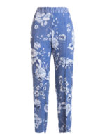 Pantaloni a sigaretta crop stampa floreale