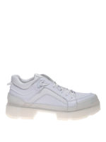 Sneaker in pelle con suola trasparente