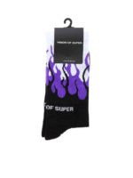 Calzini neri viola e bianco con logo