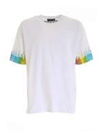 T-shirt bianca con stampa multicolore