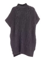Poncho collo alto grigio