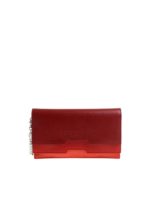 Pochette in pelle rossa e arancione