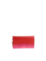 Pochette in pelle rossa fucsia e rosa