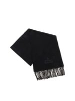 Sciarpa nera con logo ricamato