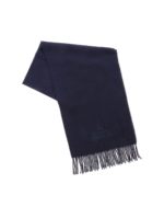 Sciarpa blu con logo ricamato