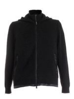 Giubbotto  in lana nero con cappuccio