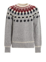 Pull misto lana con intarsi geometrici