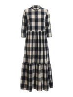 Maxi abito in cotone a quadri