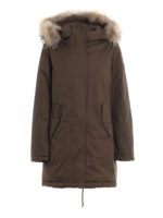 Piumino Tiffany verde militare con pelliccia