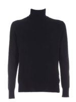 Maglia collo alto nero con etichetta logo