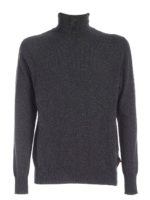 Maglia a collo alto grigia con etichetta logo