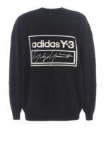 Maglione in cotone con logo intarsiato