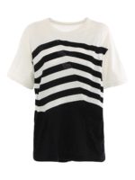 T-shirt a righe drappeggiata