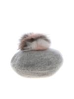 Berretto grigio chiaro con pompon