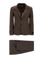 Abito monopetto in lino gessato