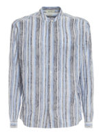 Camicia con motivo a righe e floreale