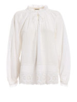 Blusa Theresa bianca con inserti in pizzo