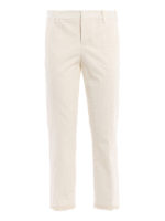 Pantaloni in cotone stretch con frange