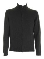 Cardigan in lana vergine verde