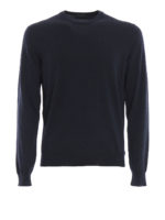 Pull blu in lana pettinata