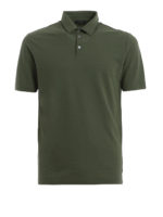 Polo tinta unita in cotone verde