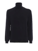 Dolcevita blu scuro in lana pettinata