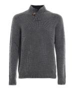 Maglione reversibile in lana grigio e blu