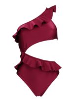 Costume intero Poppy Cut Out Frill color Ruby