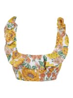 Top crop con collo a volant Poppy