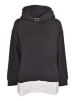 Felpa nera con inserto a righe