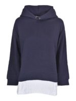 Felpa blu con inserto a righe